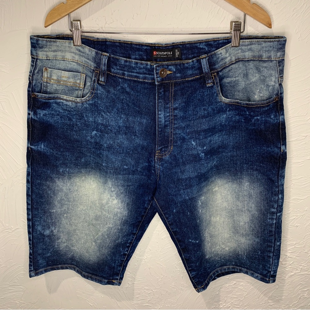 Southpole Jean Denim Shorts Mens 40 Stretch Fade Accent 5 Pocket Y2K Hip Hop